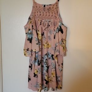 Floral Cold Shoulder Blouse